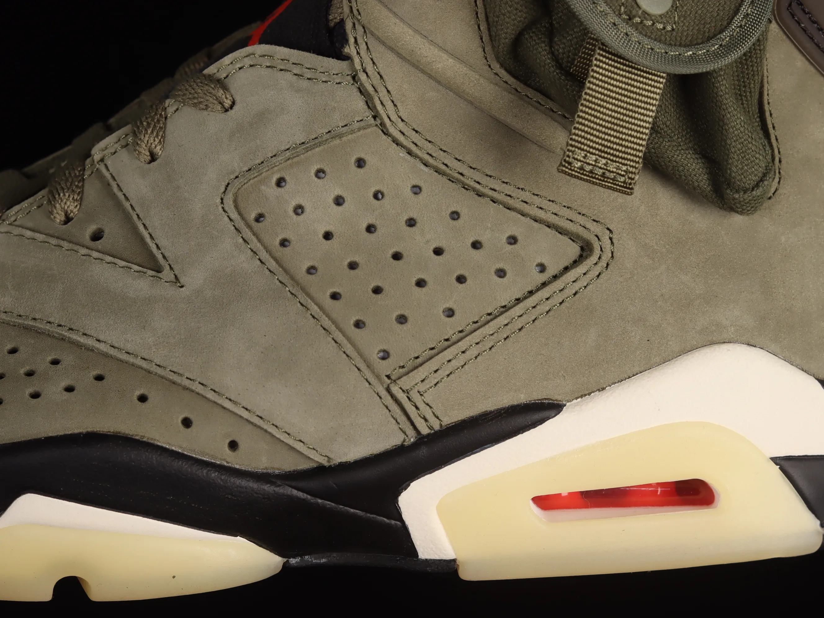 All Categories Air Jordan Jordan Series Basketball Shoes Air Jordan 6 LJR Version Travis Scott x Air Jordan 6 AJ6 TS Joint Pocket Army Green Basketball Shoes CN1084-200